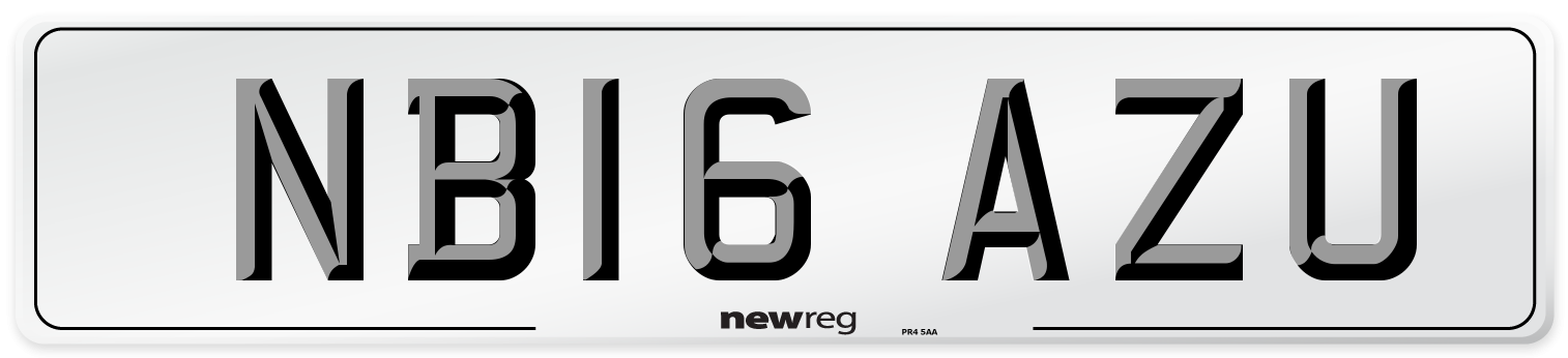 NB16 AZU Number Plate from New Reg